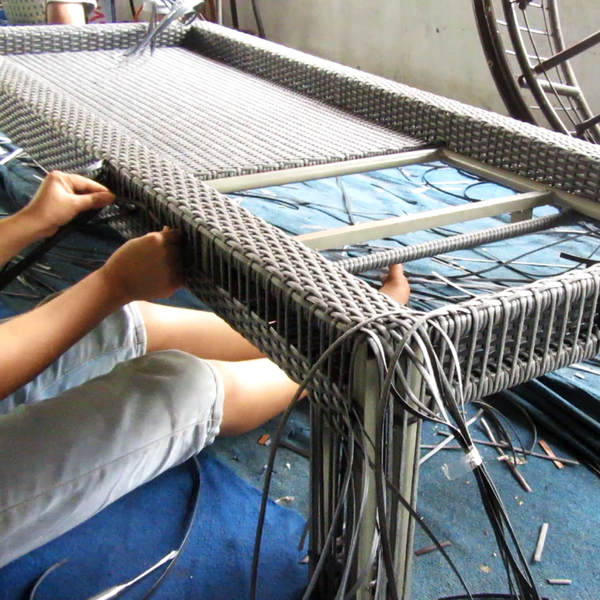 Sản xuất Ghế Hồ Bơi Giả Mây với khung inox 304 sơn tĩnh điện dày 1.2mm